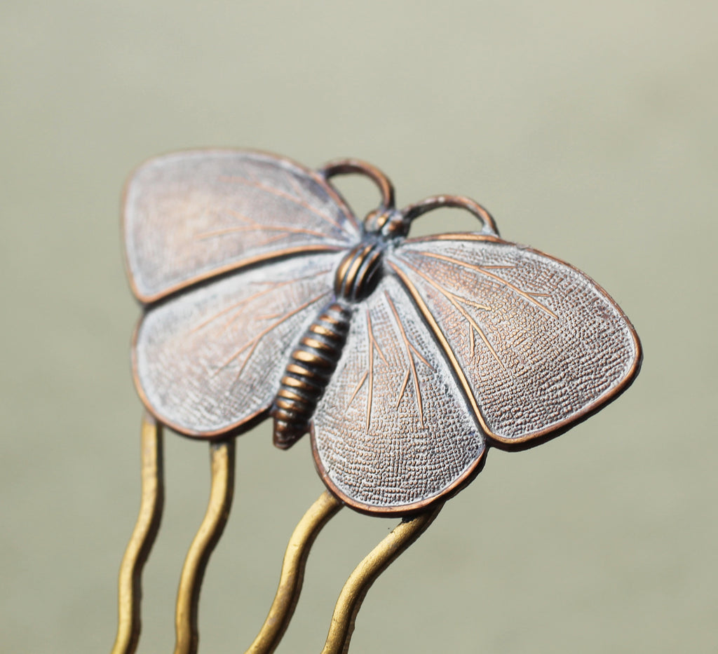 Butterfly Moth Hair Comb (WS) - Brooches & Pins