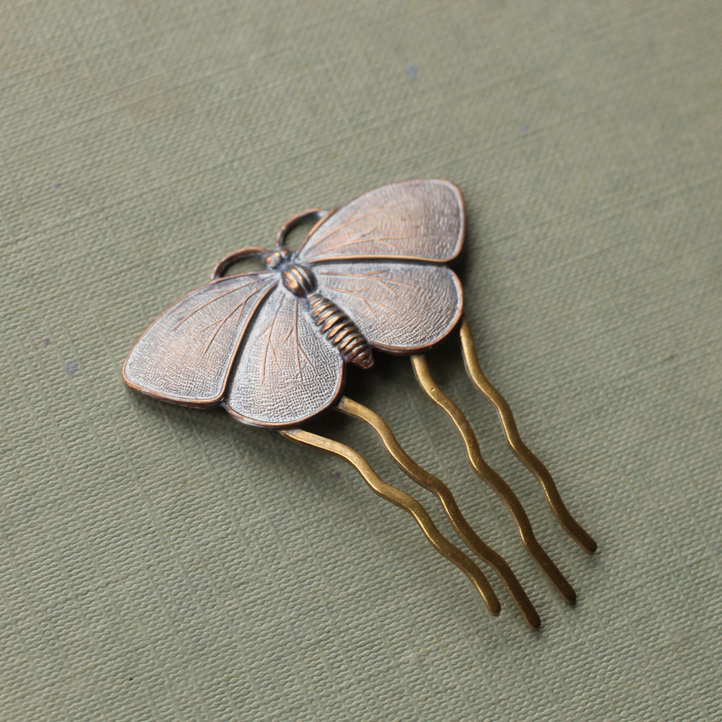 Butterfly Moth Hair Comb (WS) - Brooches & Pins