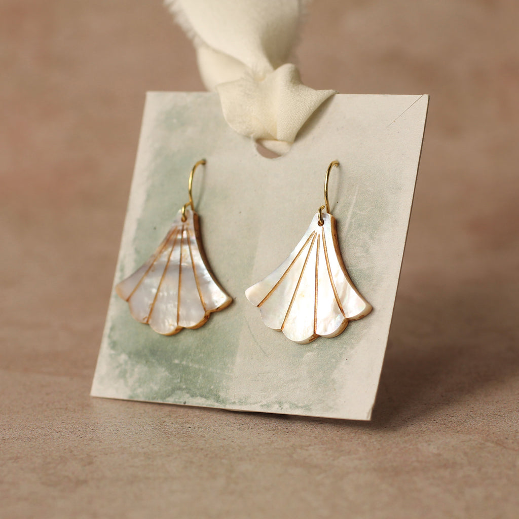 Mother of Pearl Art Deco Earrings - Earrings