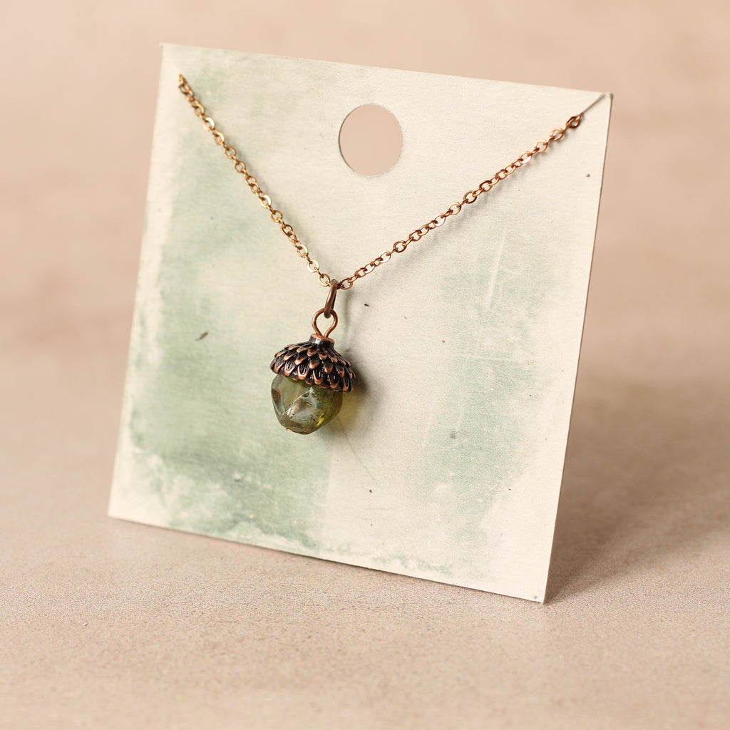 Burnt Orange Acorn Necklace (WS) - Necklaces