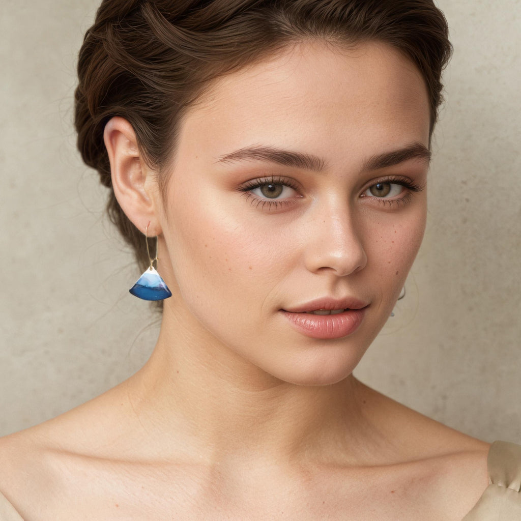 Indigo Blue Enamel Earrings (WS) - Earrings