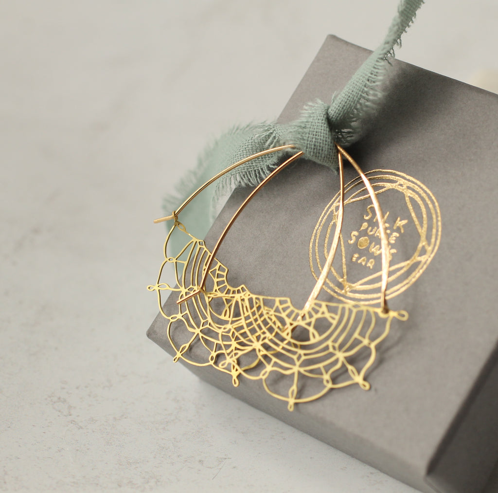 Lace Hoop Earrings (WS) - Earrings