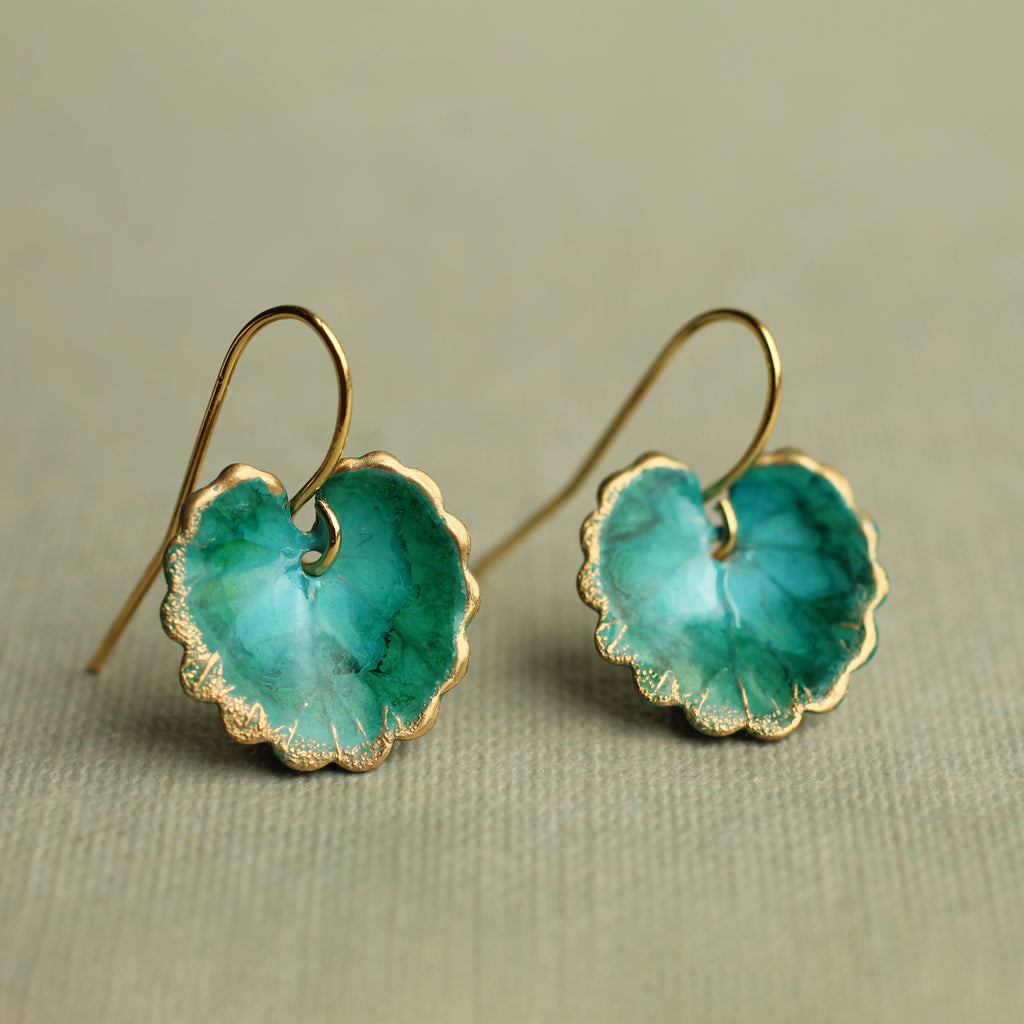 Turquoise Leaf Earrings - Earrings