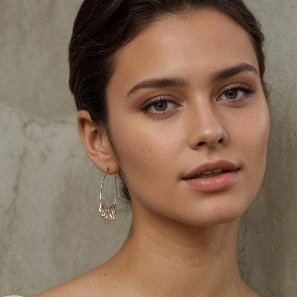 Flower Hoop Earrings (WS) - Earrings