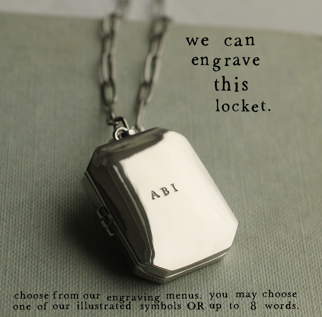 Silver Rectangle Locket - Necklaces