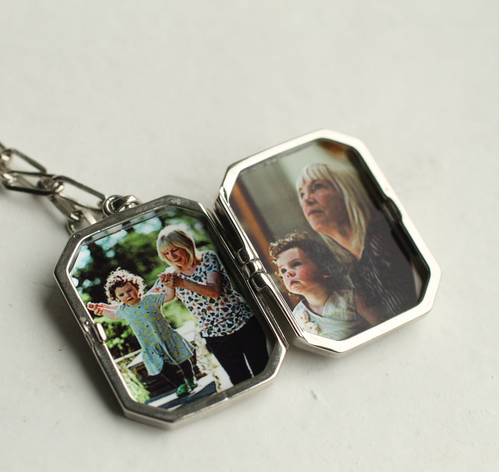 Silver Rectangle Locket - Necklaces