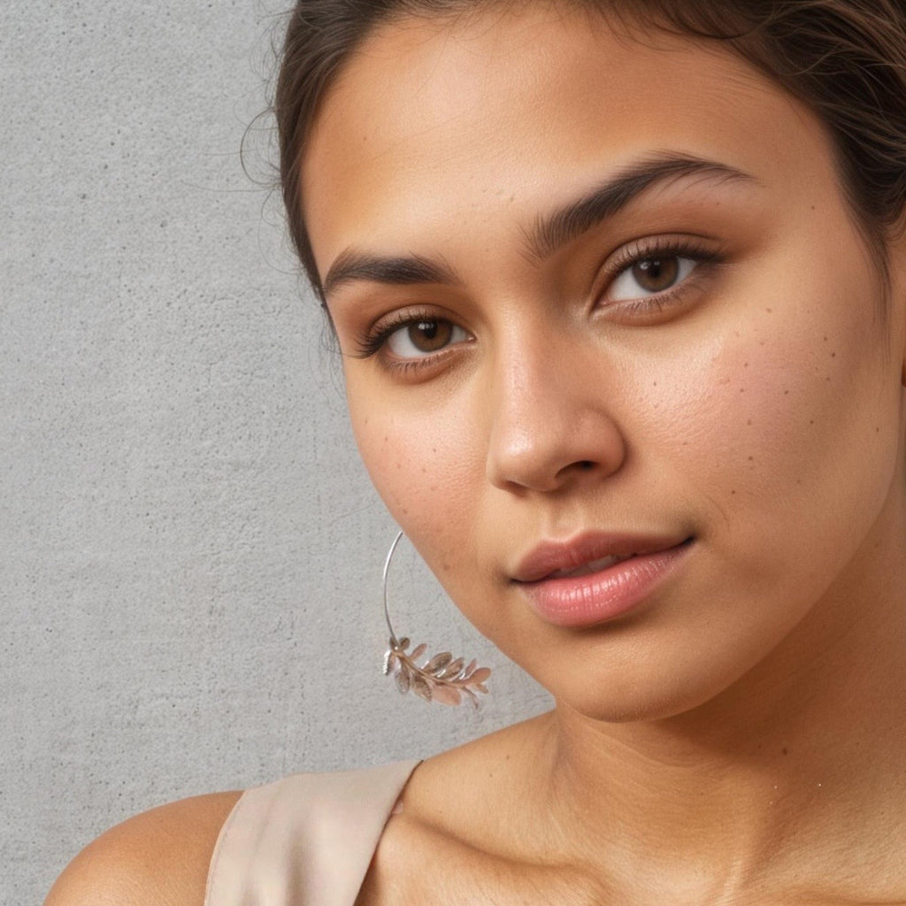 Botanical Leaf Hoops (WS) - Earrings