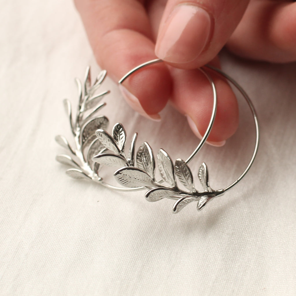 Botanical Leaf Hoops - Earrings