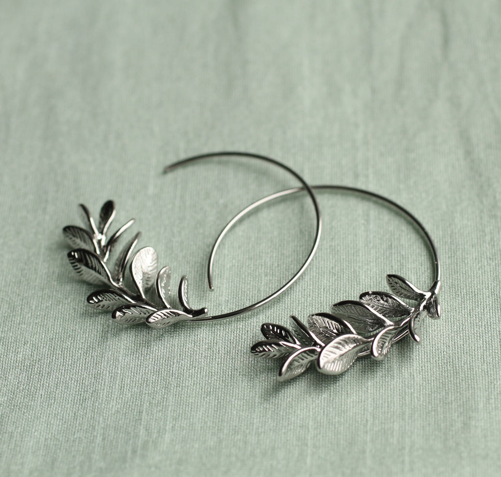 Botanical Leaf Hoops - Earrings