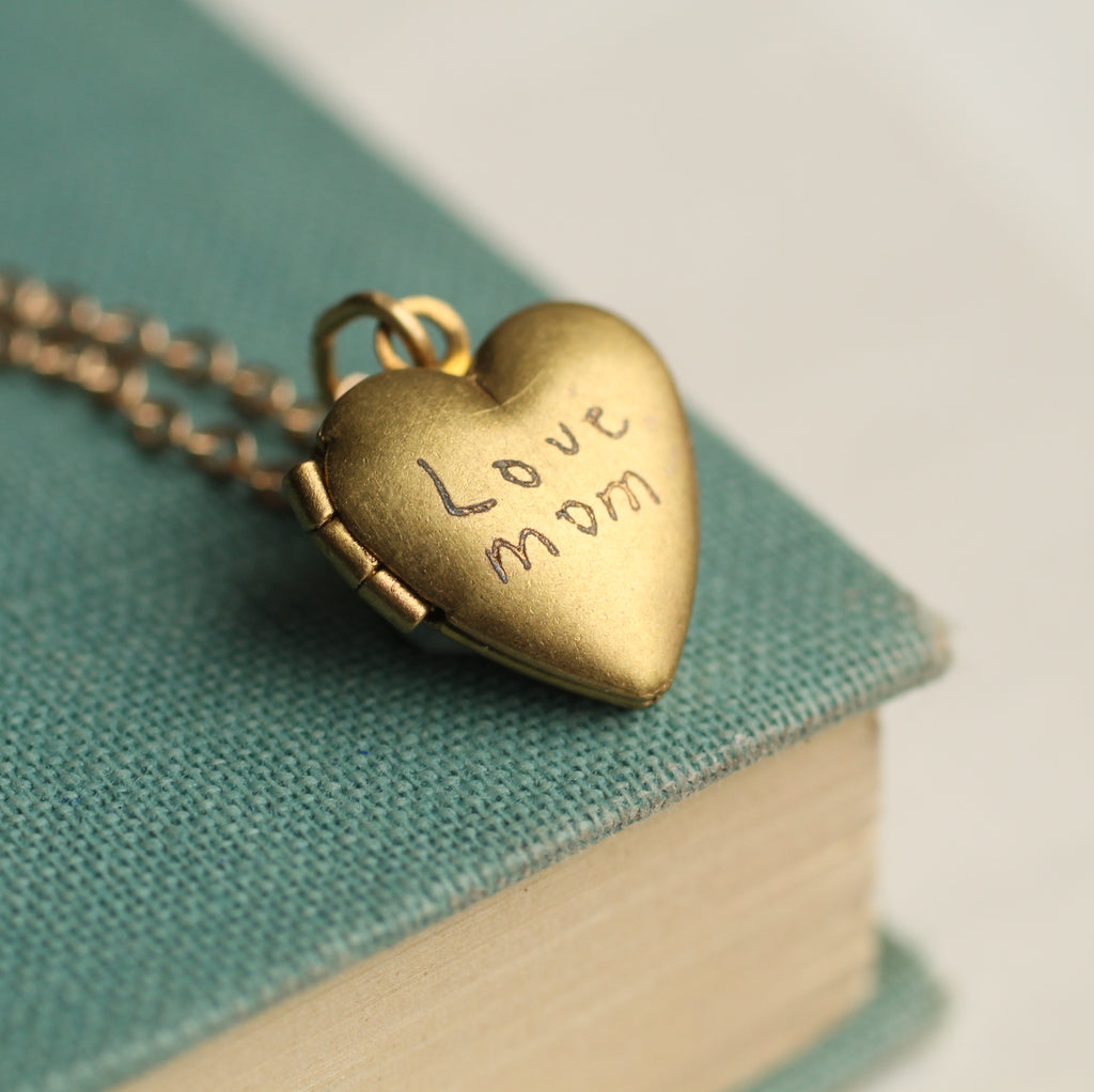 Tiny Heart Locket Necklace with Photos - Necklaces