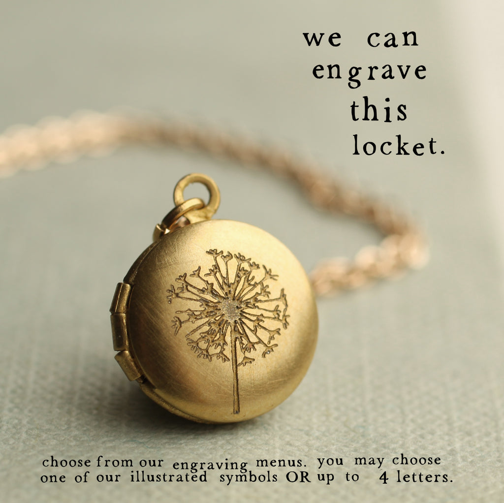 Tiny Round Locket With Pictures - Necklaces