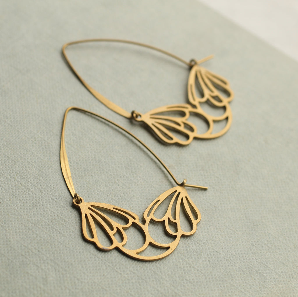 Flower Hoop Earrings (WS) - Earrings