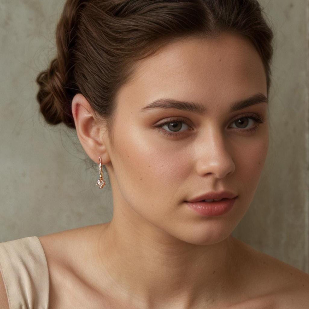 Crystal Petal Bridal Flower Earrings - Earrings