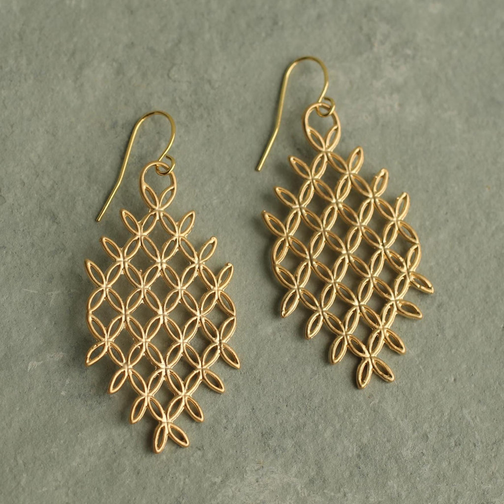 Gold Lace Bohemian Earrings - Earrings