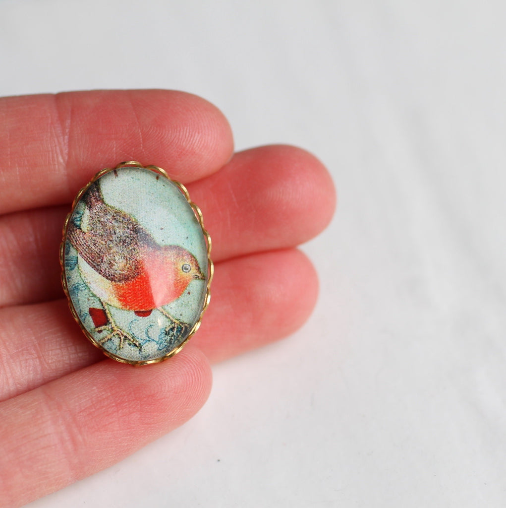 Light Robin Bird Brooch - Brooches & Pins