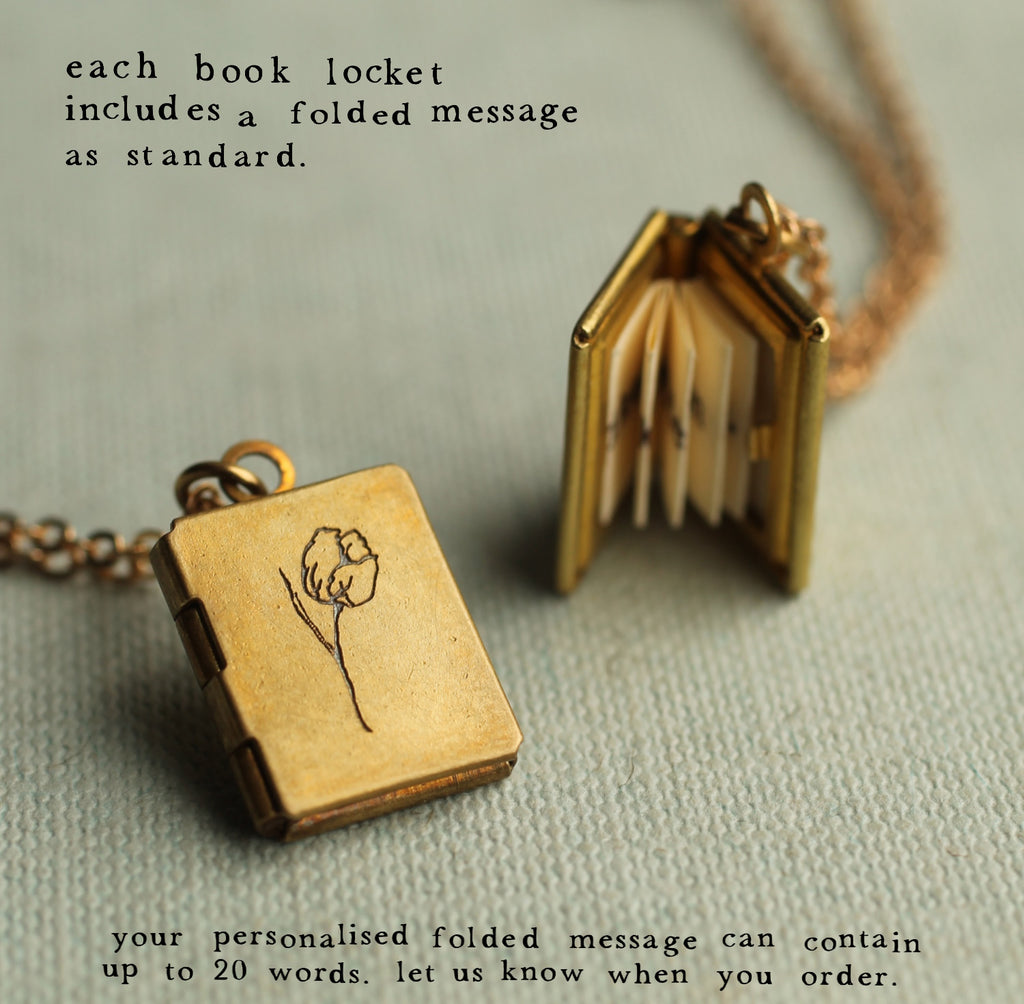 Birth Flower Book Locket - Necklaces