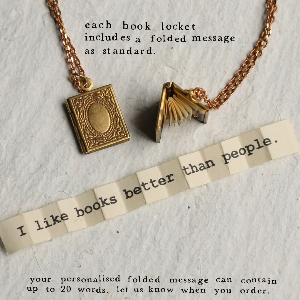 Personalised Victorian Book Locket - Necklaces