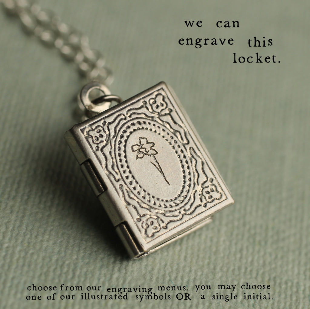 Personalised Silver Book Locket - Necklaces