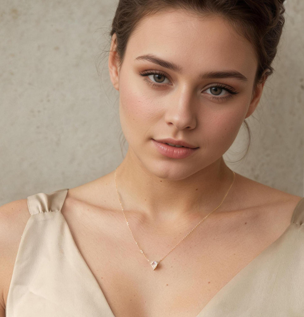 Moonstone Pyramid Necklace (WS) - Necklaces
