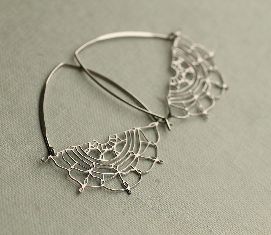 Lace Hoop Earrings - Earrings