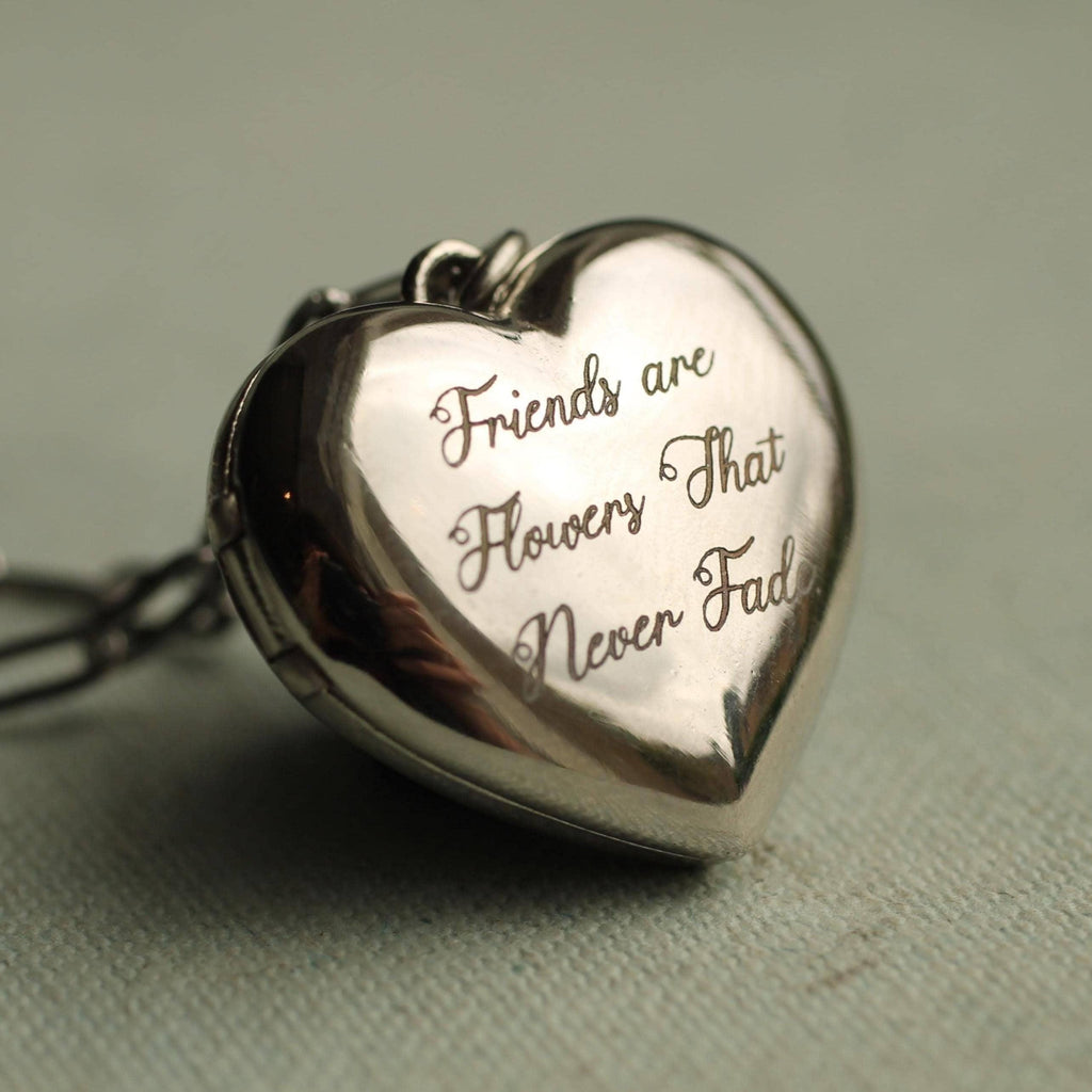 Silver Chunky Heart Locket - personalised photo locket