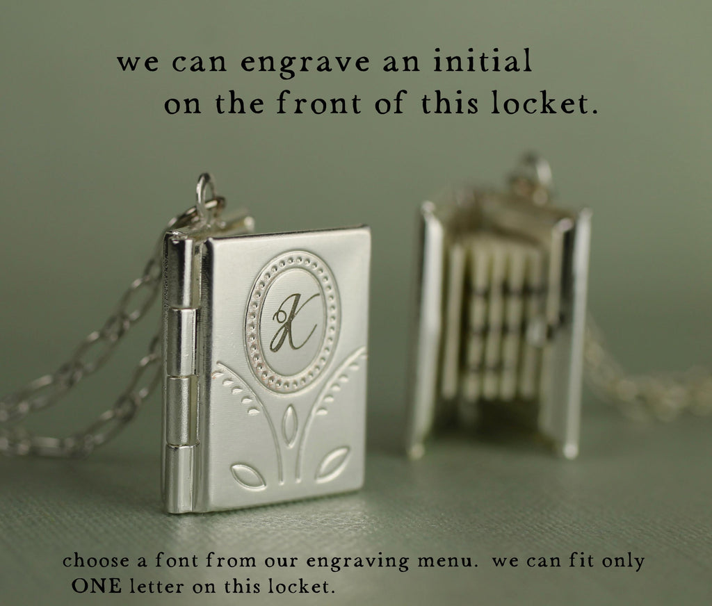 Silver Flower Book Locket Necklace - Necklaces