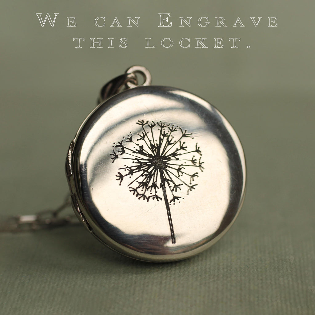 Sterling Silver Dandelion Locket - Necklaces