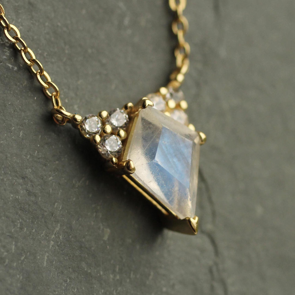 Moonstone Pyramid Necklace (WS) - Necklaces