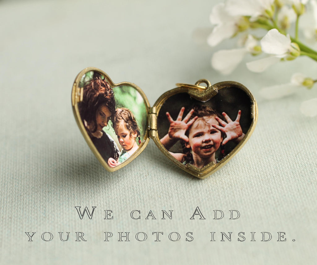 Gold Chunky Heart Locket - personalised photo locket