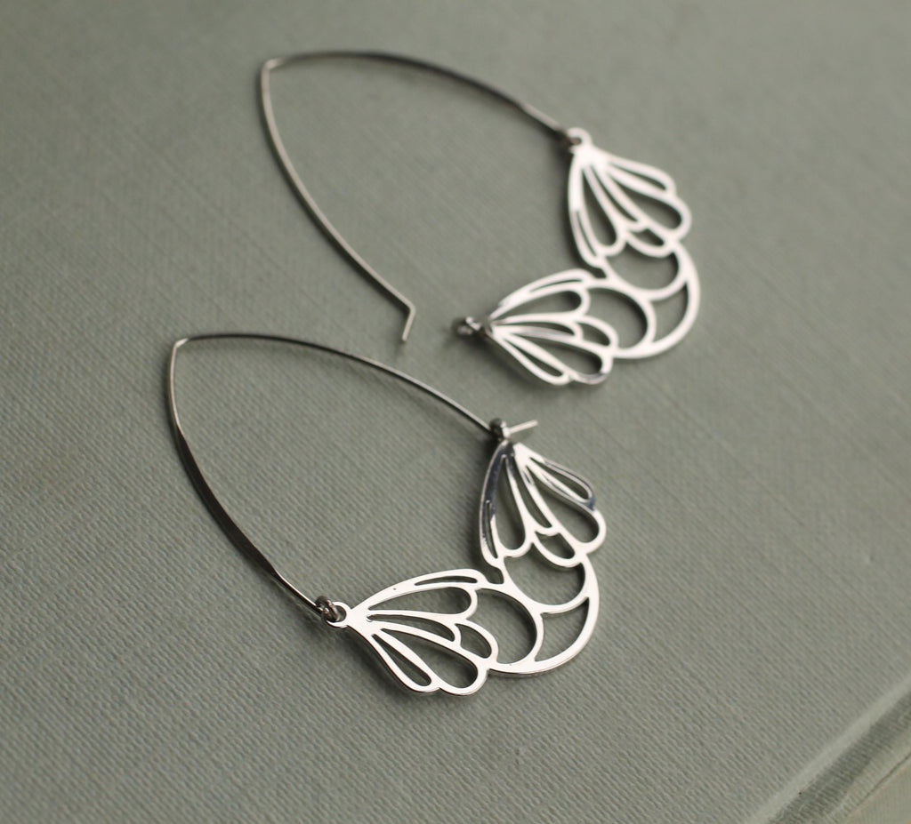 Flower Hoop Earrings - Earrings