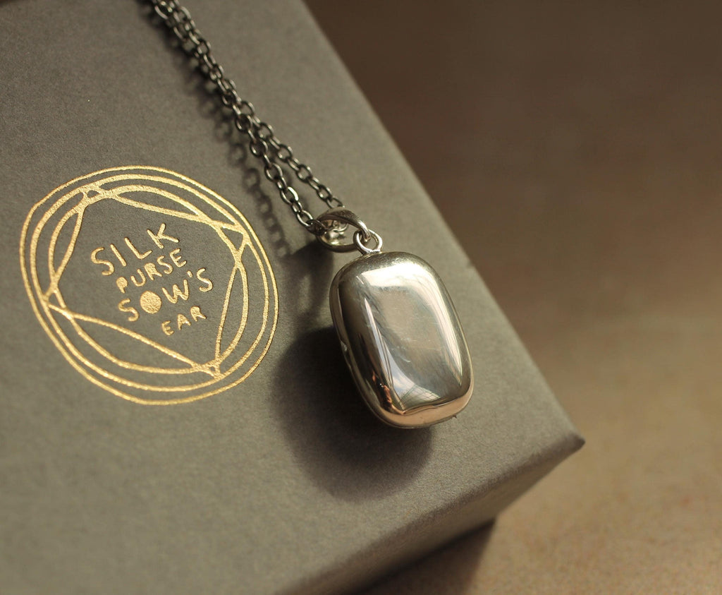 Sterling Silver Rectangle Fleur De Lys Locket - personalised photo locket