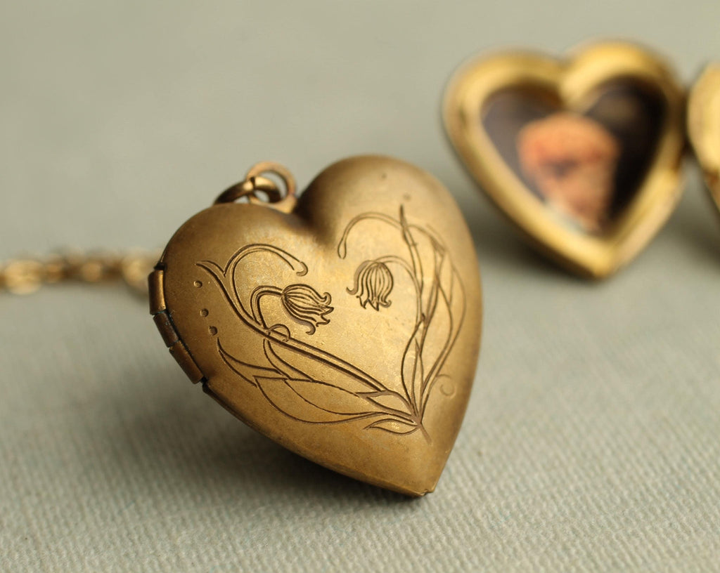 Lily of the Valley Heart Locket - Necklaces