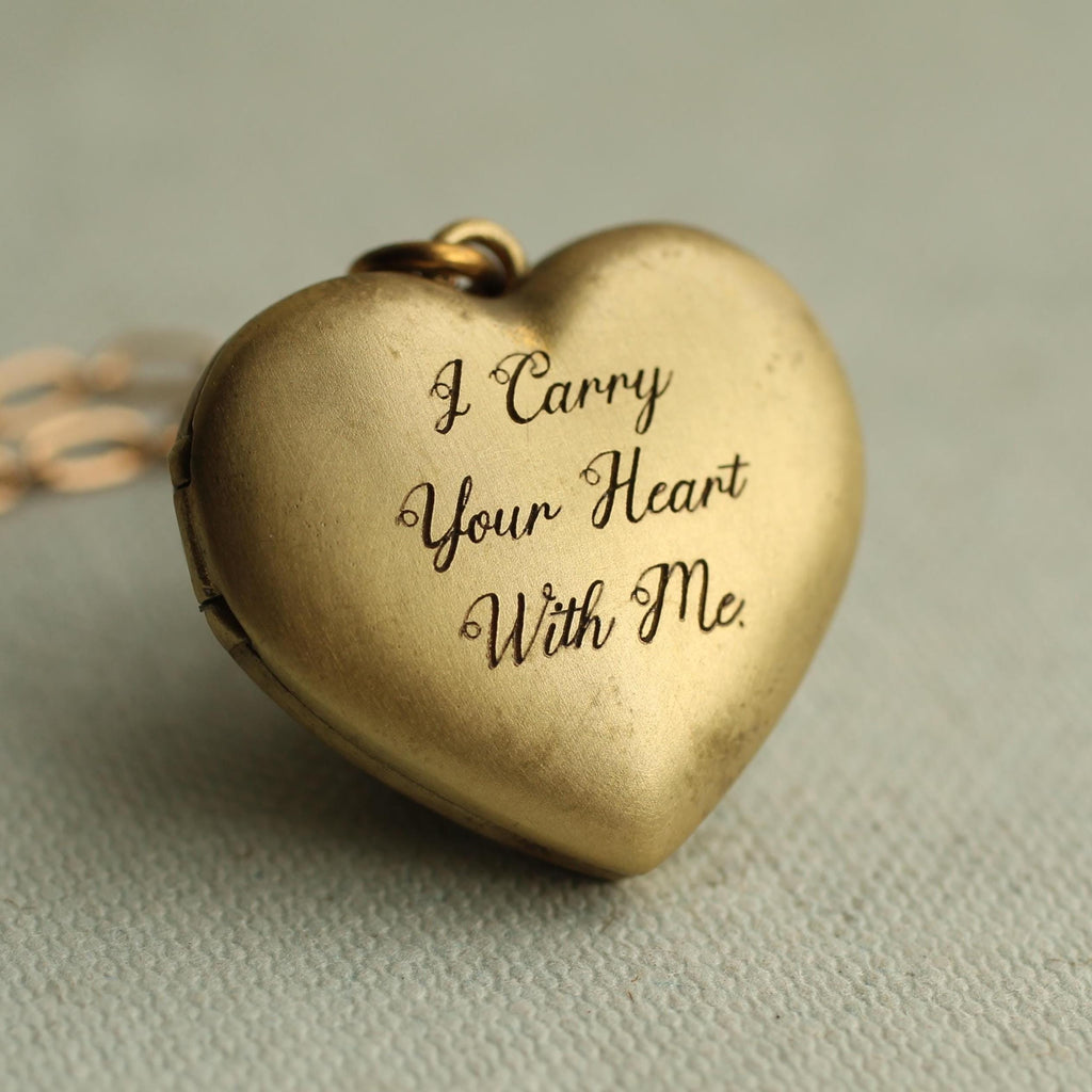 Gold Chunky Heart Locket - personalised photo locket