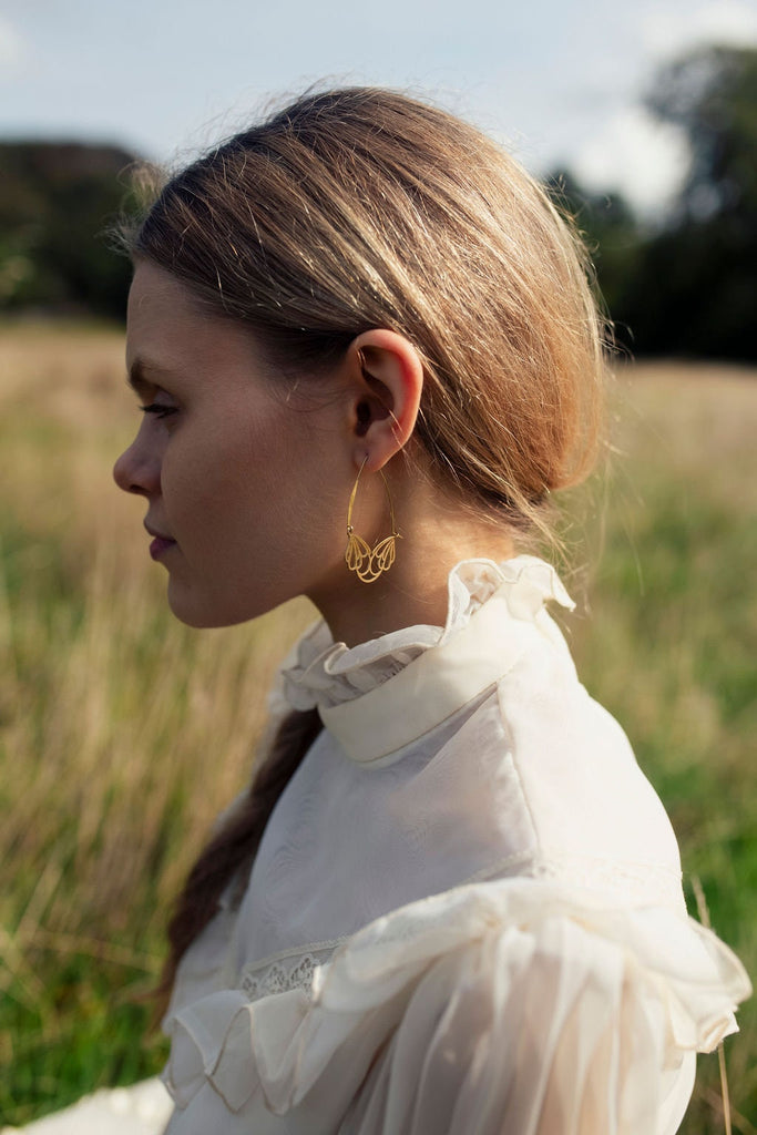 Flower Hoop Earrings - Earrings