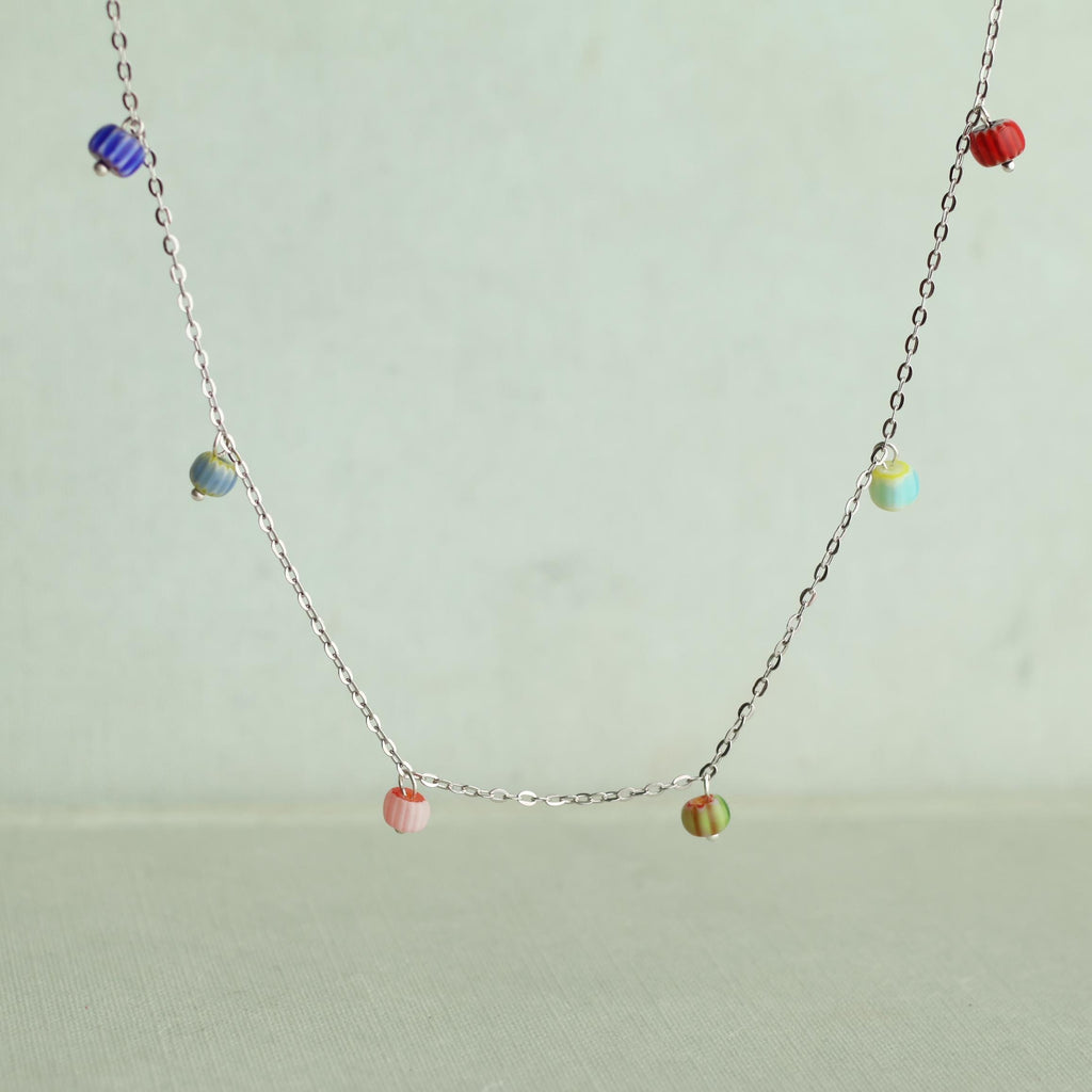 Dainty Colourful Charm Necklace - Necklaces