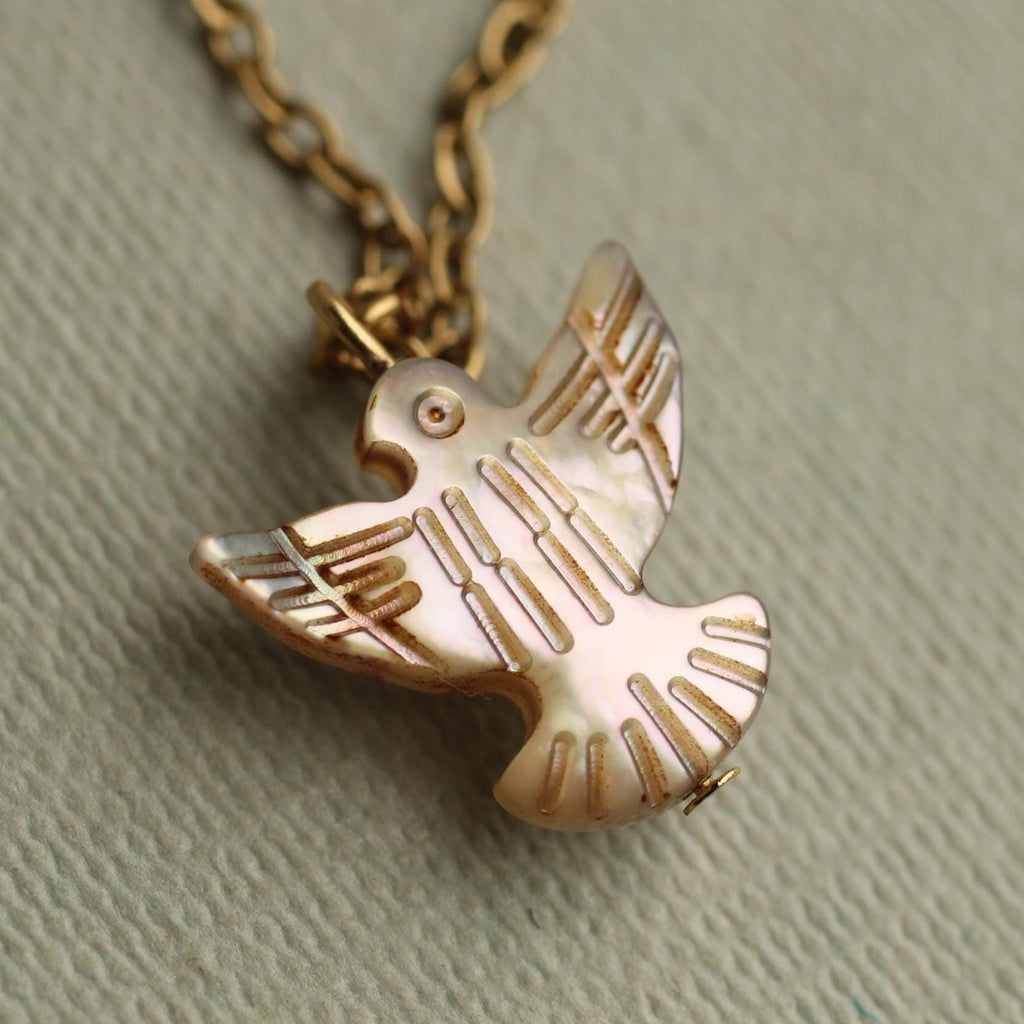 Pearl Bird Dove Necklace (WS) - Necklaces