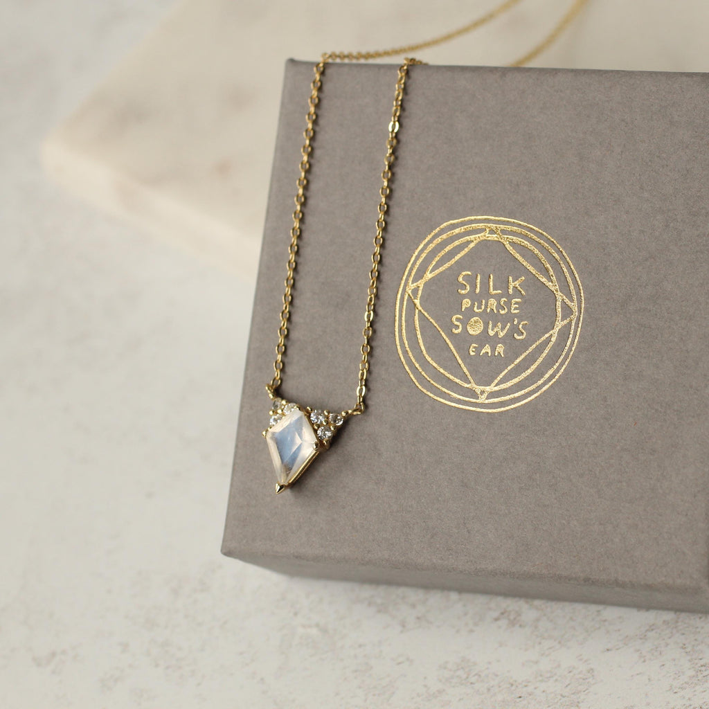 Moonstone Pyramid Necklace (WS) - Necklaces