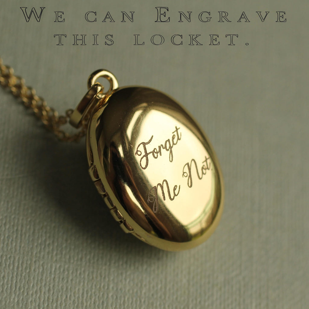 Gold Vermeil Oval Album Locket - personalised photo locket