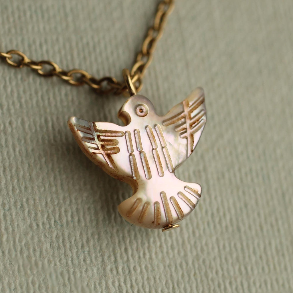 Pearl Bird Dove Necklace (WS) - Necklaces