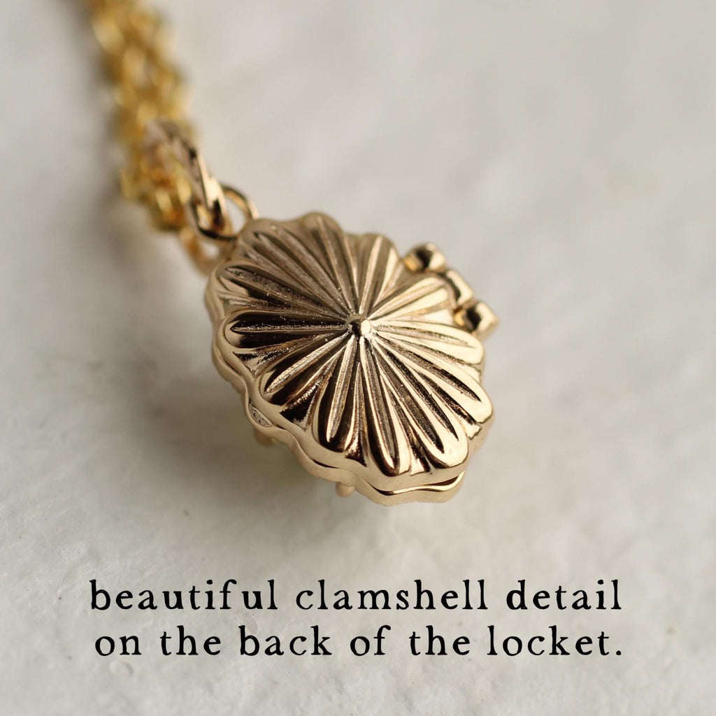 Tiny Moonstone Locket - personalised photo locket