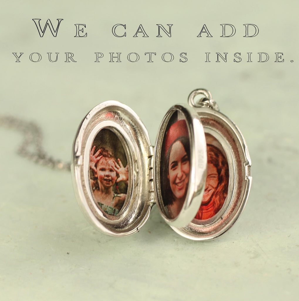Sterling Silver Oval Album Locket - personalised photo locket
