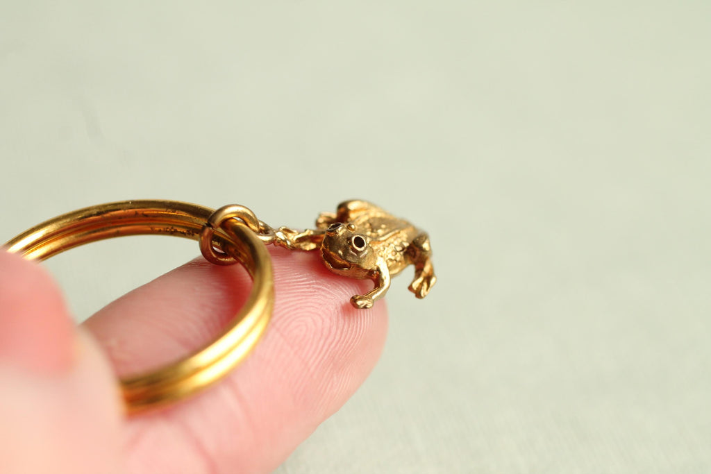 Tiny Frog Charm Keyring - Keyrings