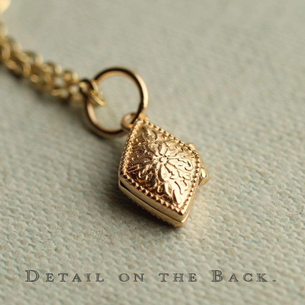 Tiny Diamond Pave Locket - personalised photo locket