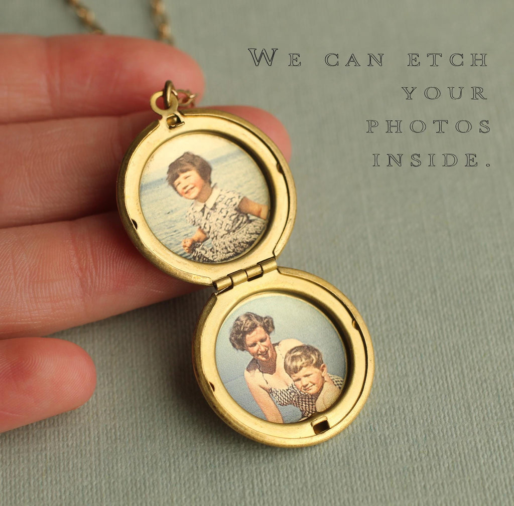 Art Deco Sun Locket - personalised photo locket