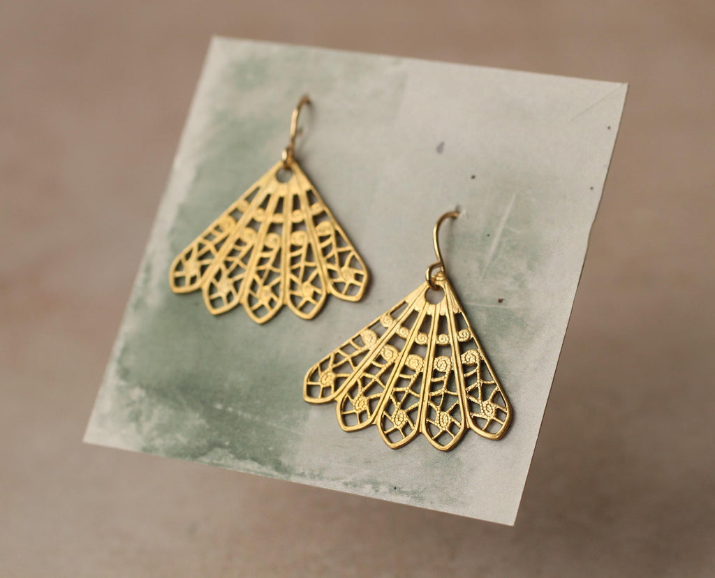 Filigree Fan Earrings - Earrings