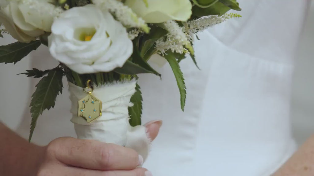 Vermail Hexagon Bouquet Locket Pin - Brooches & Pins