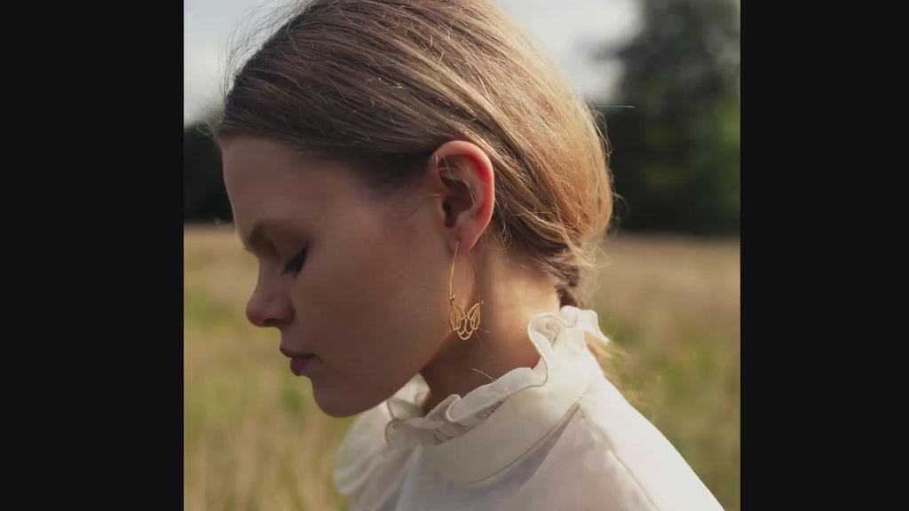 Flower Hoop Earrings - Earrings