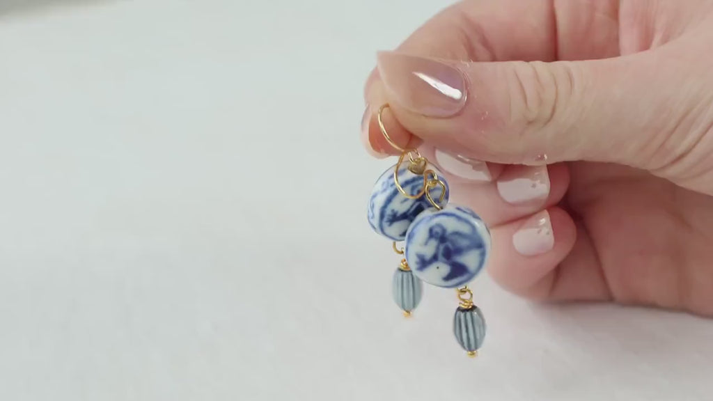 Blue Bird Delft Earrings - Earrings