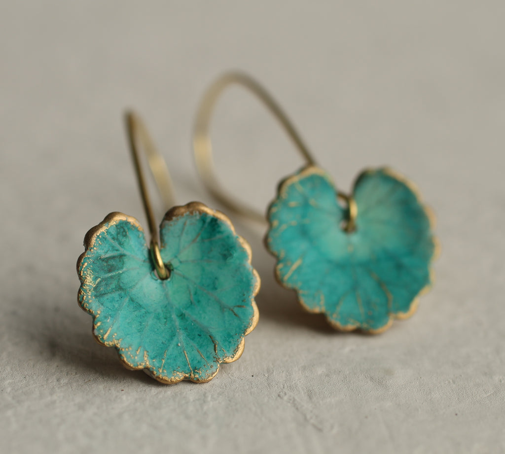 Turquoise Leaf Earrings - Earrings