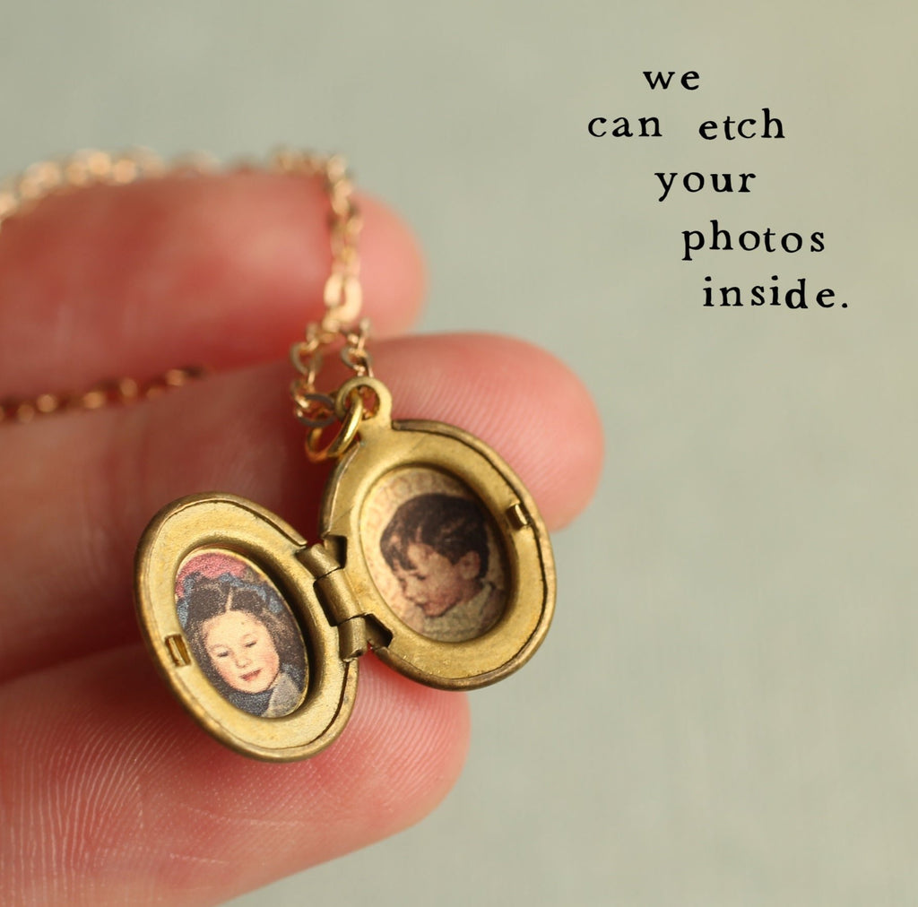 Tiny Oval Locket - Necklaces